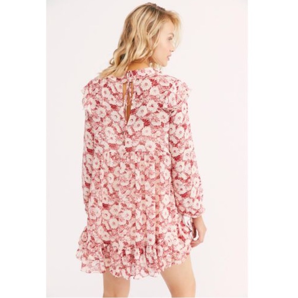 Free People Long Sleeve Floral Ruffles Minidress - Picture 2 of 7